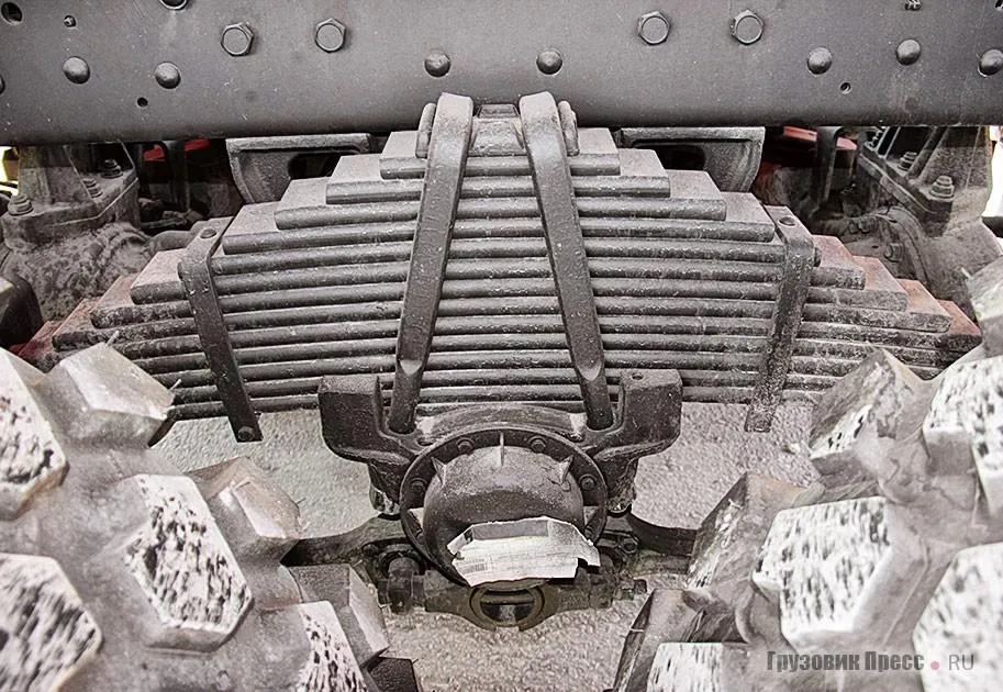 Самосвал КАМАЗ 65222 Стремянки балансира установлены гайками вниз