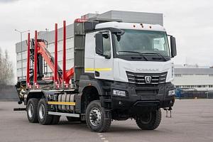 Автомобиль-сортиментовоз на шасси KAMAZ-65955 с ГМУ V-KRAN 1098 