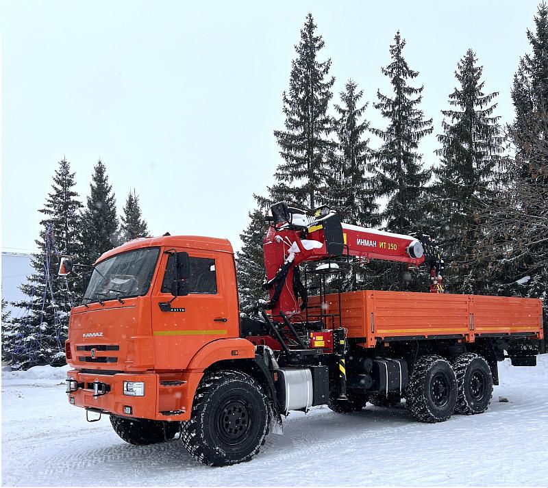 Бортовой автомобиль КАМАЗ 6591-38091-50 (6x6) с КМУ Palfinger Inman IT150