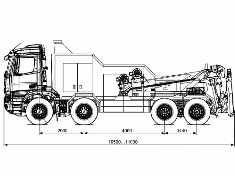 Эвакуатор UMC384 на шасси KAMAZ-65951 8х4