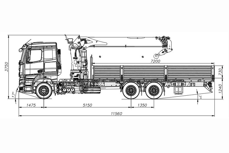 Бортовой автомобиль КАМАЗ 65657 (6x4) c КМУ XCMG SQS 350-5